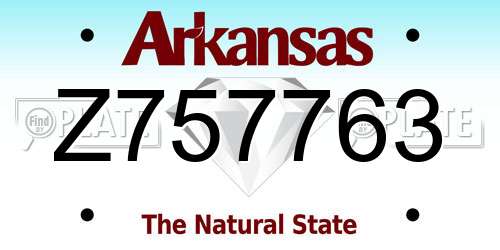 Z757763 Arkansas License Plate