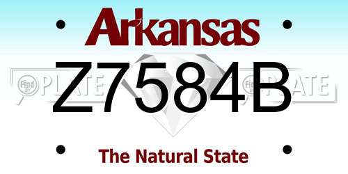 Z7584B Arkansas License Plate