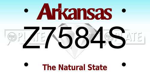 Z7584S Arkansas License Plate