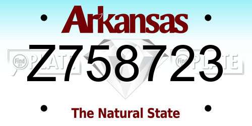 Z758723 Arkansas License Plate