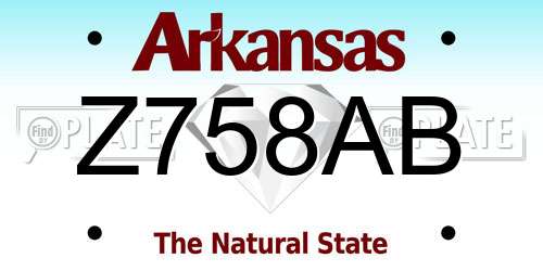 Z758AB Arkansas License Plate