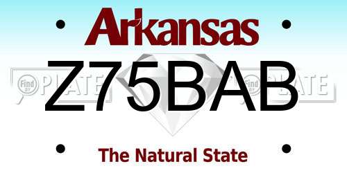 Z75BAB Arkansas License Plate