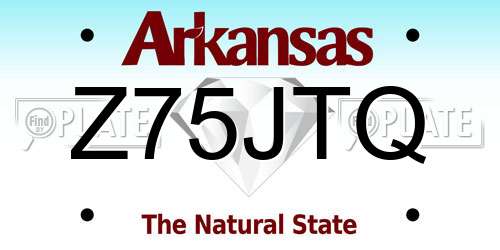 Z75JTQ Arkansas License Plate