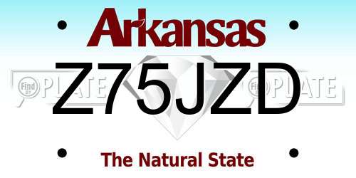 Z75JZD Arkansas License Plate