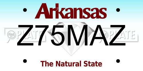 Z75MAZ Arkansas License Plate