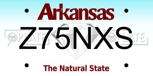 Z75NXS Arkansas License Plate
