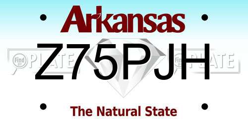 Z75PJH Arkansas License Plate