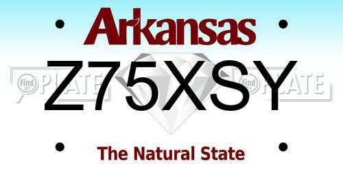 Z75XSY Arkansas License Plate