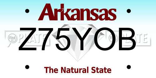 Z75YOB Arkansas License Plate