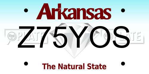 Z75YOS Arkansas License Plate
