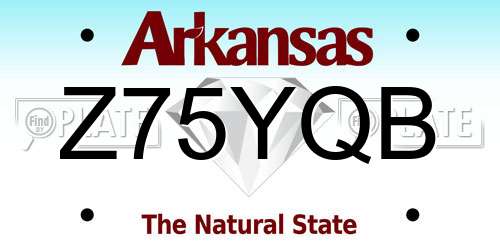 Z75YQB Arkansas License Plate