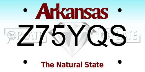 Z75YQS Arkansas License Plate