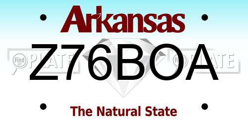 Z76BOA Arkansas License Plate