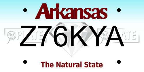 Z76KYA Arkansas License Plate