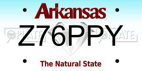 Z76PPY Arkansas License Plate