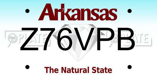 Z76VPB Arkansas License Plate