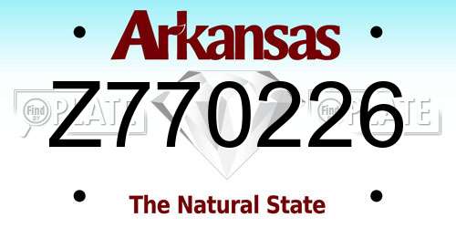 Z770226 Arkansas License Plate
