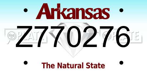 Z770276 Arkansas License Plate
