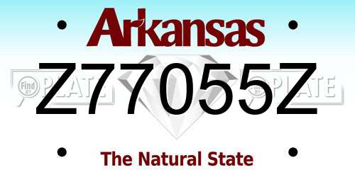 Z77055Z Arkansas License Plate