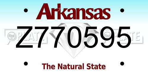Z770595 Arkansas License Plate