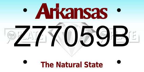 Z77059B Arkansas License Plate