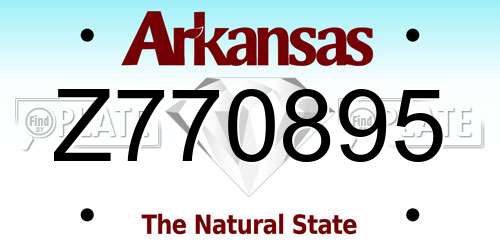 Z770895 Arkansas License Plate