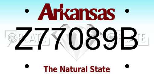 Z77089B Arkansas License Plate