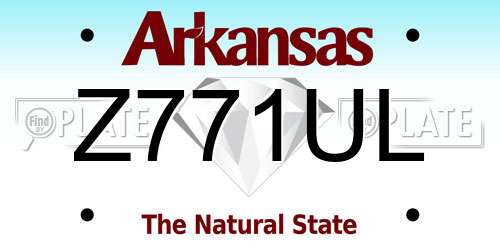 Z771UL Arkansas License Plate