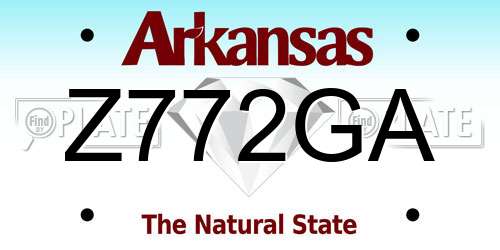 Z772GA Arkansas License Plate