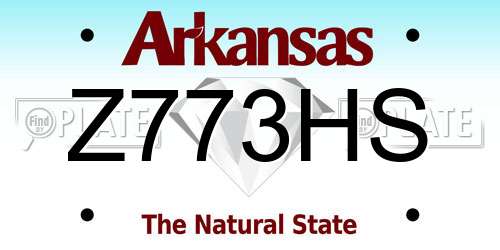 Z773HS Arkansas License Plate