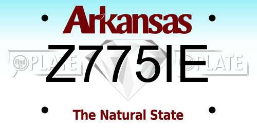 Z775IE Arkansas License Plate
