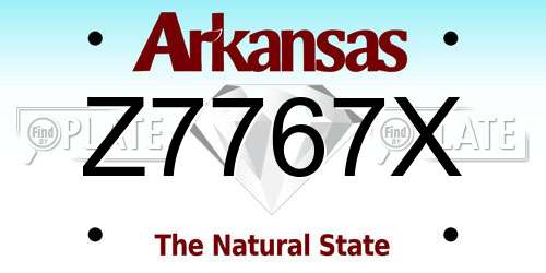 Z7767X Arkansas License Plate
