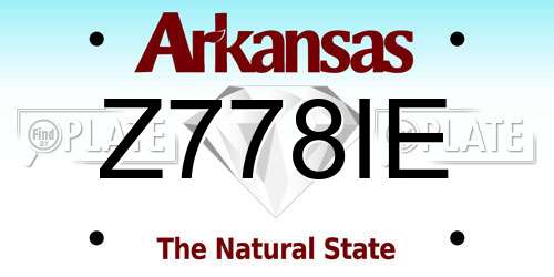 Z778IE Arkansas License Plate