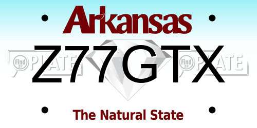 Z77GTX Arkansas License Plate