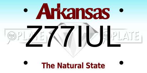 Z77IUL Arkansas License Plate