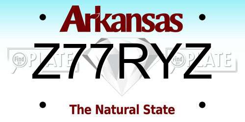 Z77RYZ Arkansas License Plate