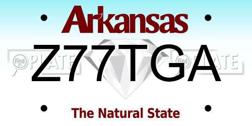 Z77TGA Arkansas License Plate