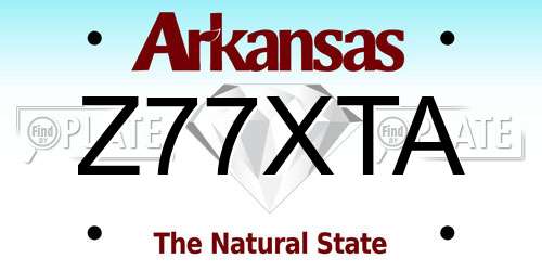 Z77XTA Arkansas License Plate