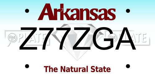 Z77ZGA Arkansas License Plate