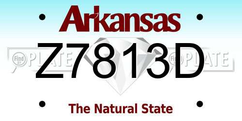 Z7813D Arkansas License Plate