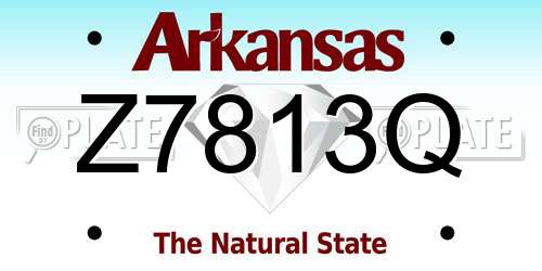 Z7813Q Arkansas License Plate