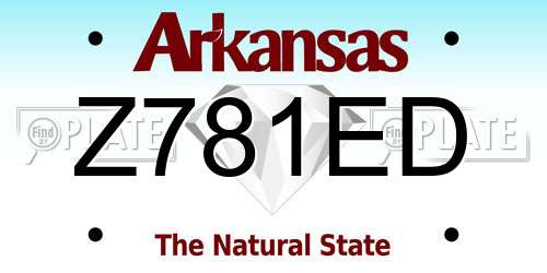Z781ED Arkansas License Plate