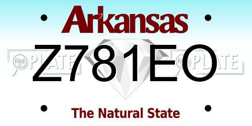 Z781EO Arkansas License Plate