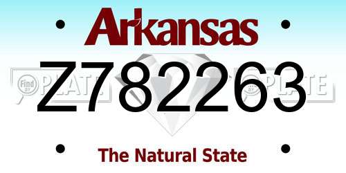 Z782263 Arkansas License Plate