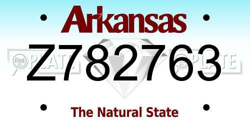 Z782763 Arkansas License Plate