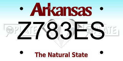 Z783ES Arkansas License Plate
