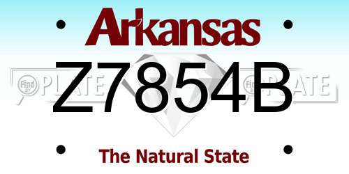 Z7854B Arkansas License Plate