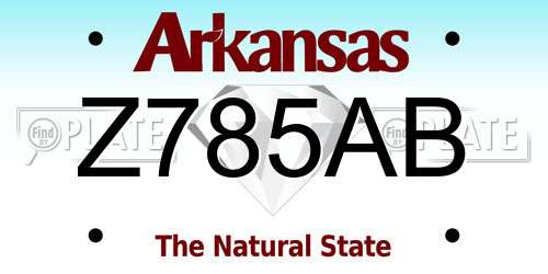 Z785AB Arkansas License Plate