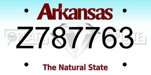 Z787763 Arkansas License Plate