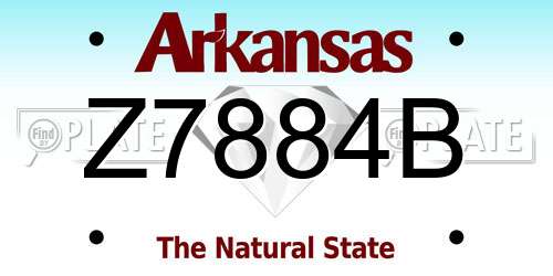 Z7884B Arkansas License Plate